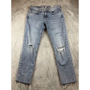 Rag &‎ Bone Jean Women Dre Low Rise Slim Boyfriend Distressed 26 X27 Raw Hem USA
